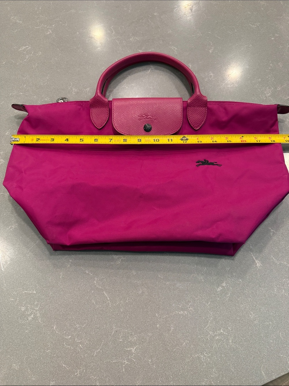 Longchamp Tote in Bright Fuchsia with Black Logo - Picture 2 of 11